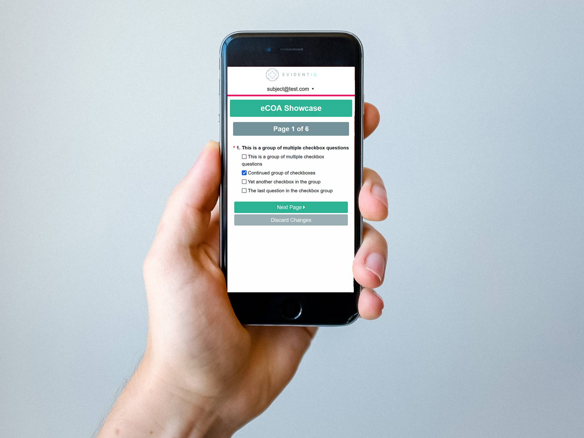 screenshot of EvidentIQ eCOA